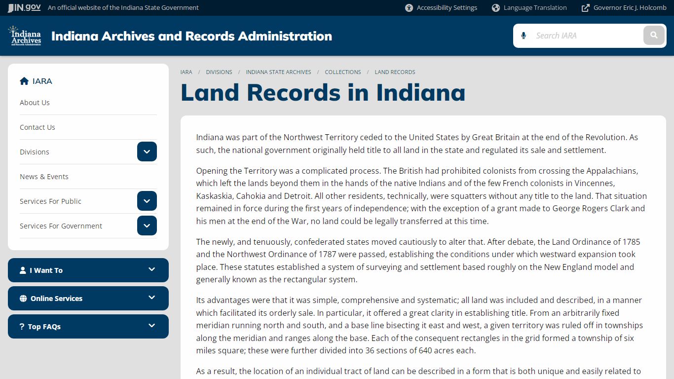 Land Records in Indiana - IARA